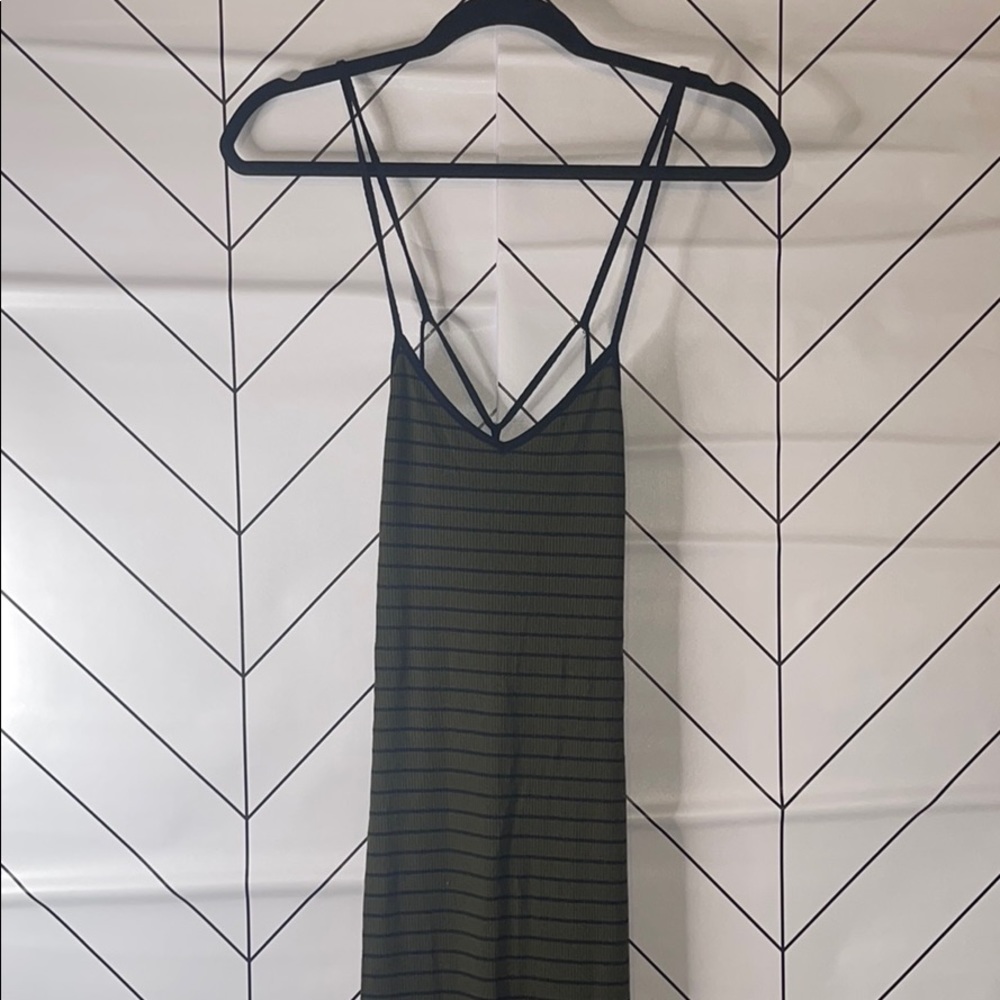 Long green and black maxi